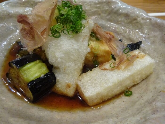 揚げだし豆腐、餅