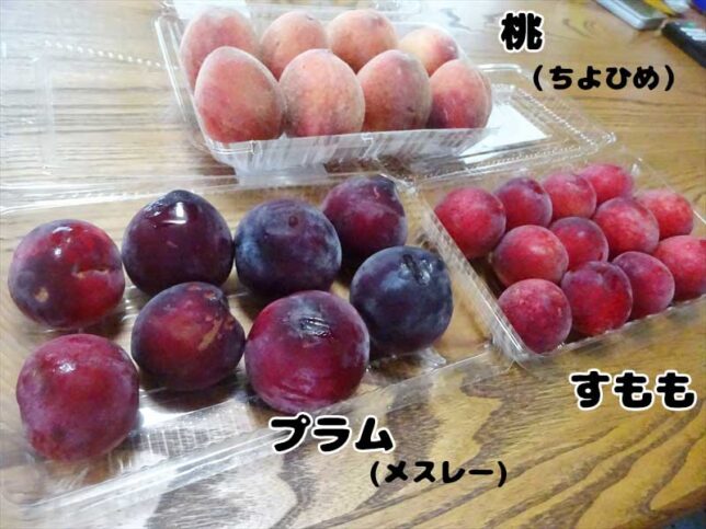 桃とプラムとスモモ