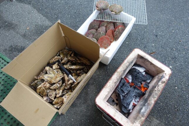 貝BBQの支度完了