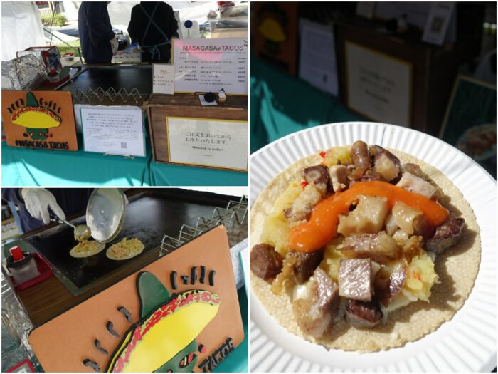 昼食は屋台のタコス